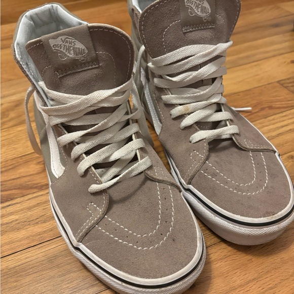 Vans Men's High-Top Sneakers - Tan and White - Picture 1 of 4